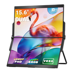 INGNOK YNF2B 15.6" FHD Dual Portable Monitor with Ultra Foldable Kickstand